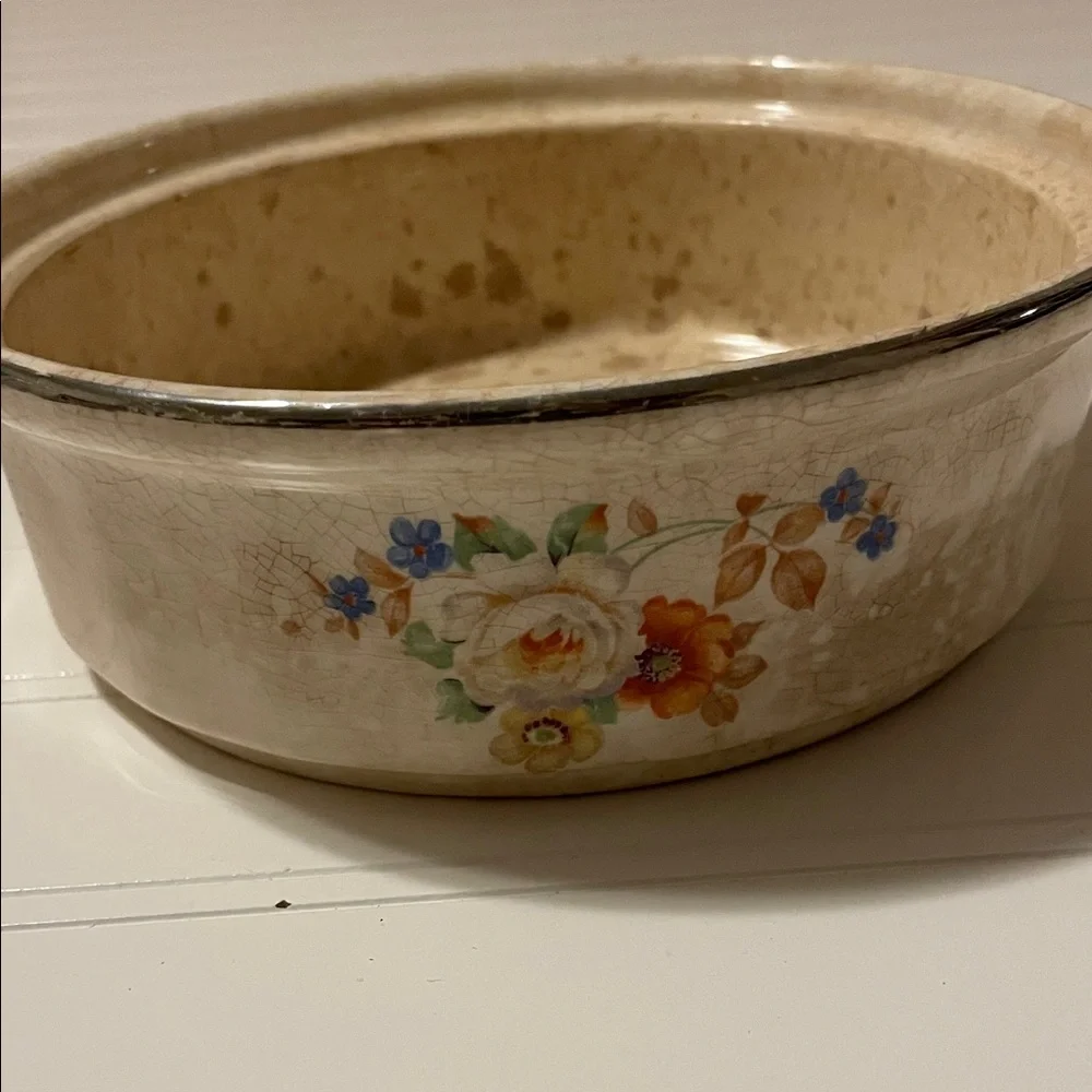 Vintage Floral Ceramic Baking Dish